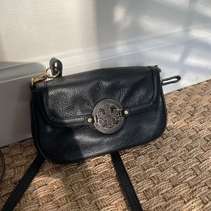 Tory Burch Leather Black Gold Small Crossbody Bag